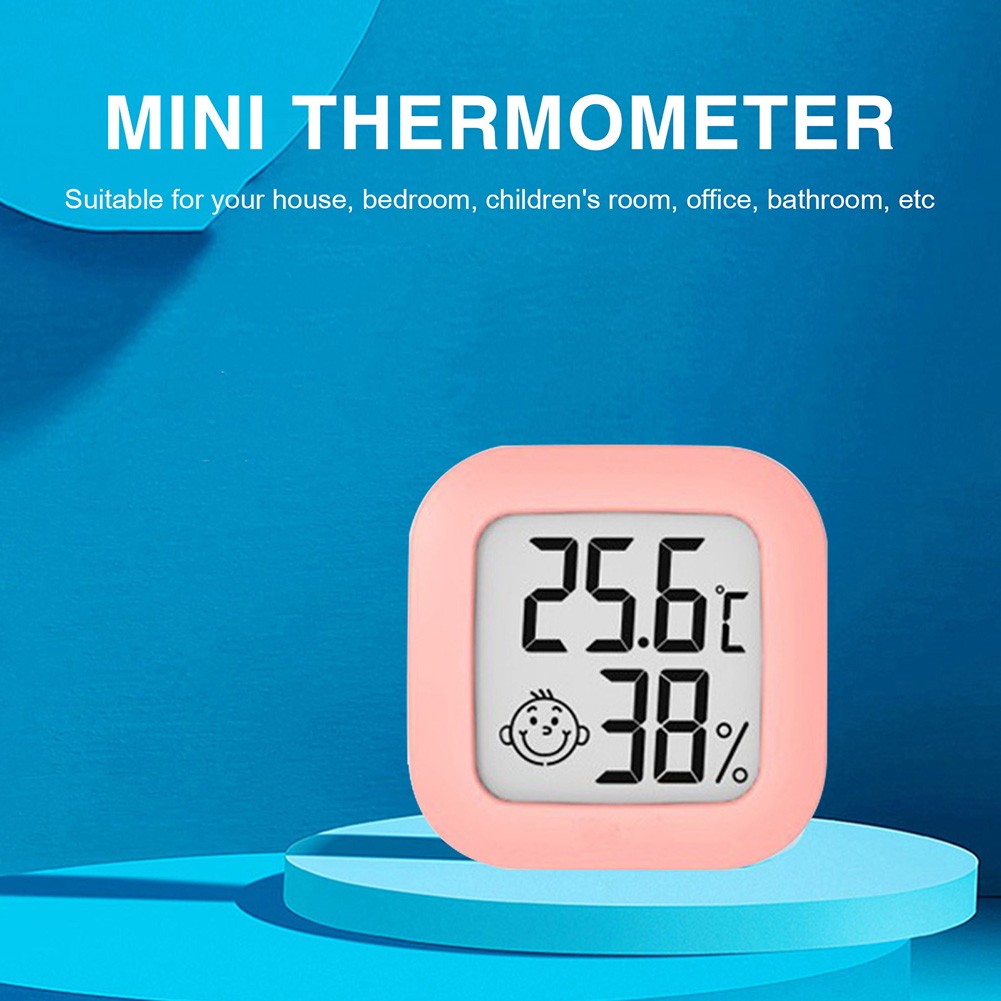 Digital LCD Thermometer Hygrometer Indoor Mini Temperature Hygrometer Monitor Electronic Smile Face Digital LCD Thermometer