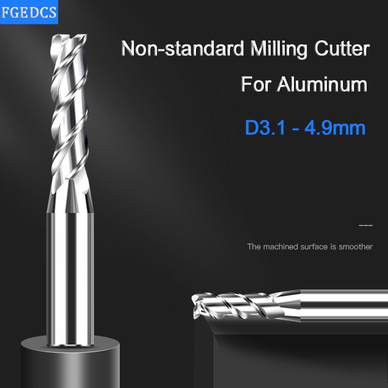 Tungsten Carbide Steel Milling Cutter 1.1 1.2 1.3 1.4 1.6 1.7 1.8 1.9 2.1 2.2 2.3 2.4 2.6 2.7 2.8 2.9 Decimal End Point CNC Mill