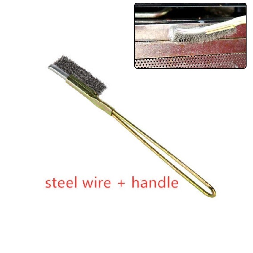 1pc Hard Copper Wire Nylon Brush Small Micro Brushes Rust Remover Paint Removal Metal Cleaning Polishing Burp Brush