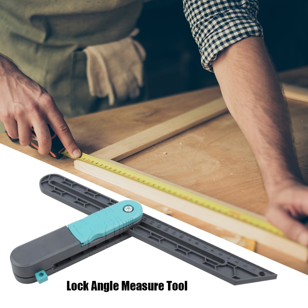 Lock Angle Measuring Tool ABS Wooden Marking Scale Protractor Adjustable Angle Measuring Ruler For Carpenter