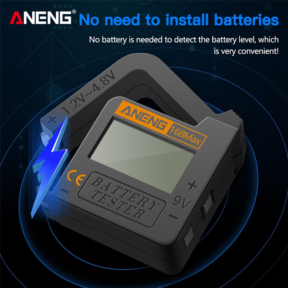 ANENG Digital Lithium Battery Capacity Diagnostic Tool Checker LCD Display Check AAA AA Button Battery Universal Tester