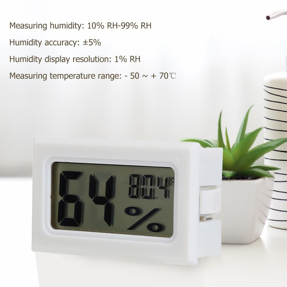 Thermometer Hygrometer Indoor Room Temperature Sensor Mini Digital LCD Temperature Humidity Weather Station With Clock