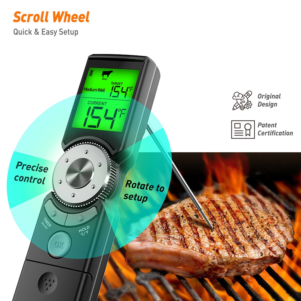 AidMax Mini6 Instant Read Waterproof Digital Electronic Kitchen Cooking BBQ Grill Meat Thermometer for Oven