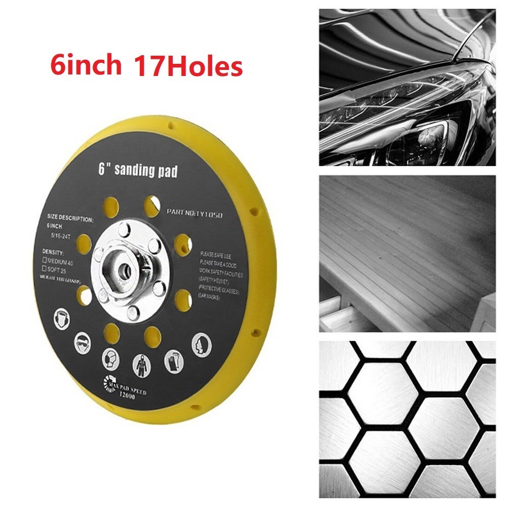 150mm sander backing pad 17 holes sanding disc 6 inch flexible wet grinding plate sander pad hot sale