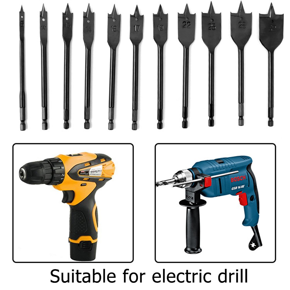 11pcs spade drill bits mulitifunction woodworking drill kits carpentry hand electrical accessories