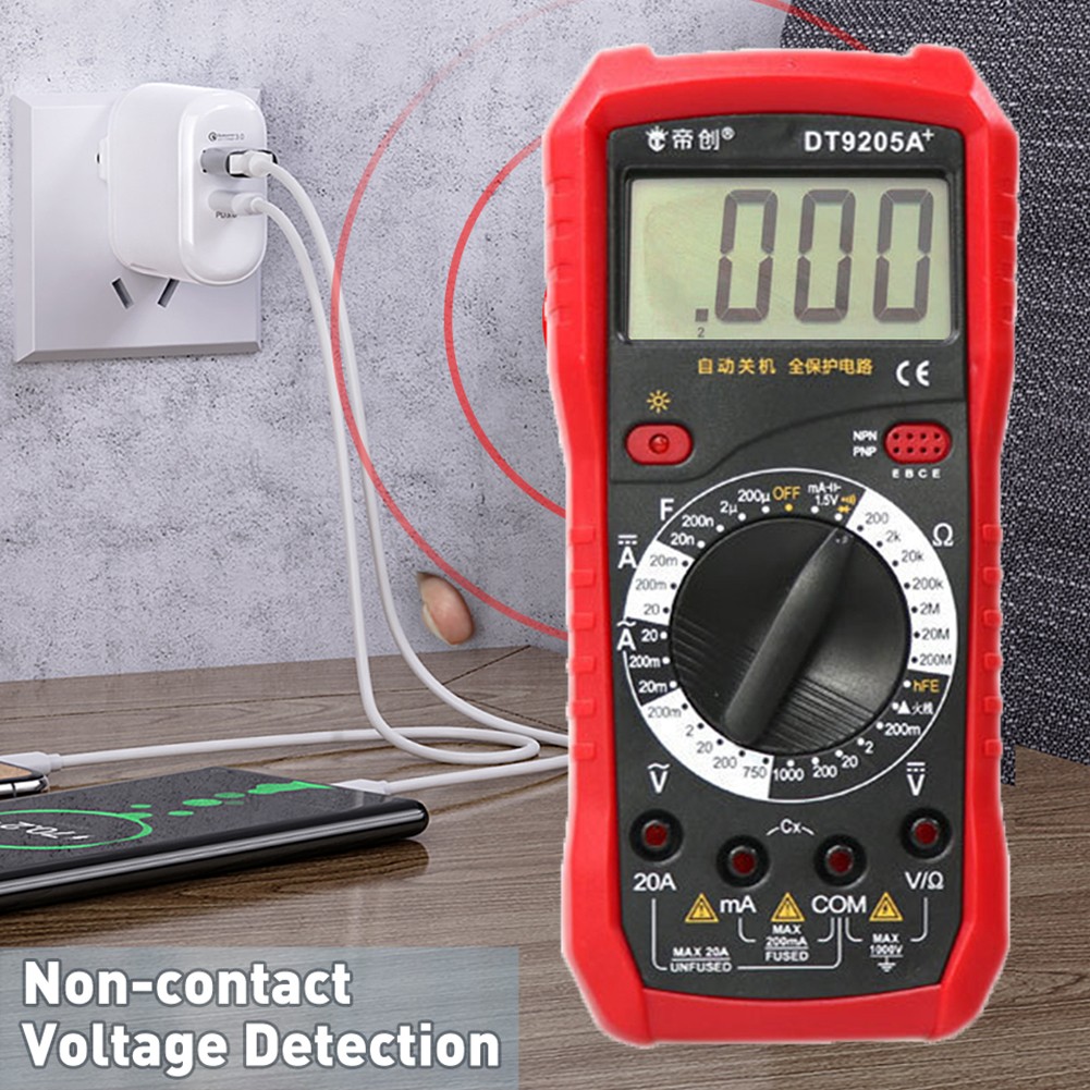 9205A Digital Multimeter Smart AC DC Voltmeter Ammeter Ohm Voltage Tester Meter Electric Power Factor Ammeter