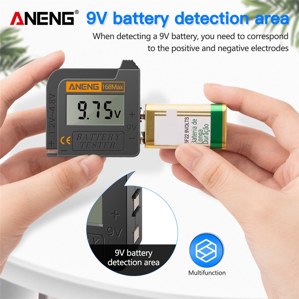 ANENG Digital Lithium Battery Capacity Diagnostic Tool Checker LCD Display Check AAA AA Button Battery Universal Tester Tool