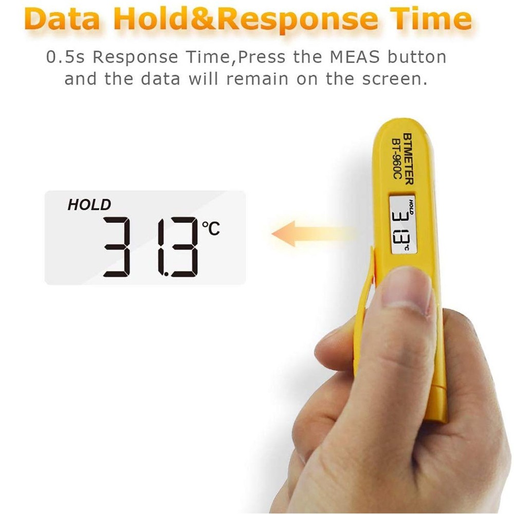 BTMETER Digital Infrared Thermometer Pen Type Portable Instant Read Non-contact Laser Food Temperature Measurement Instrument