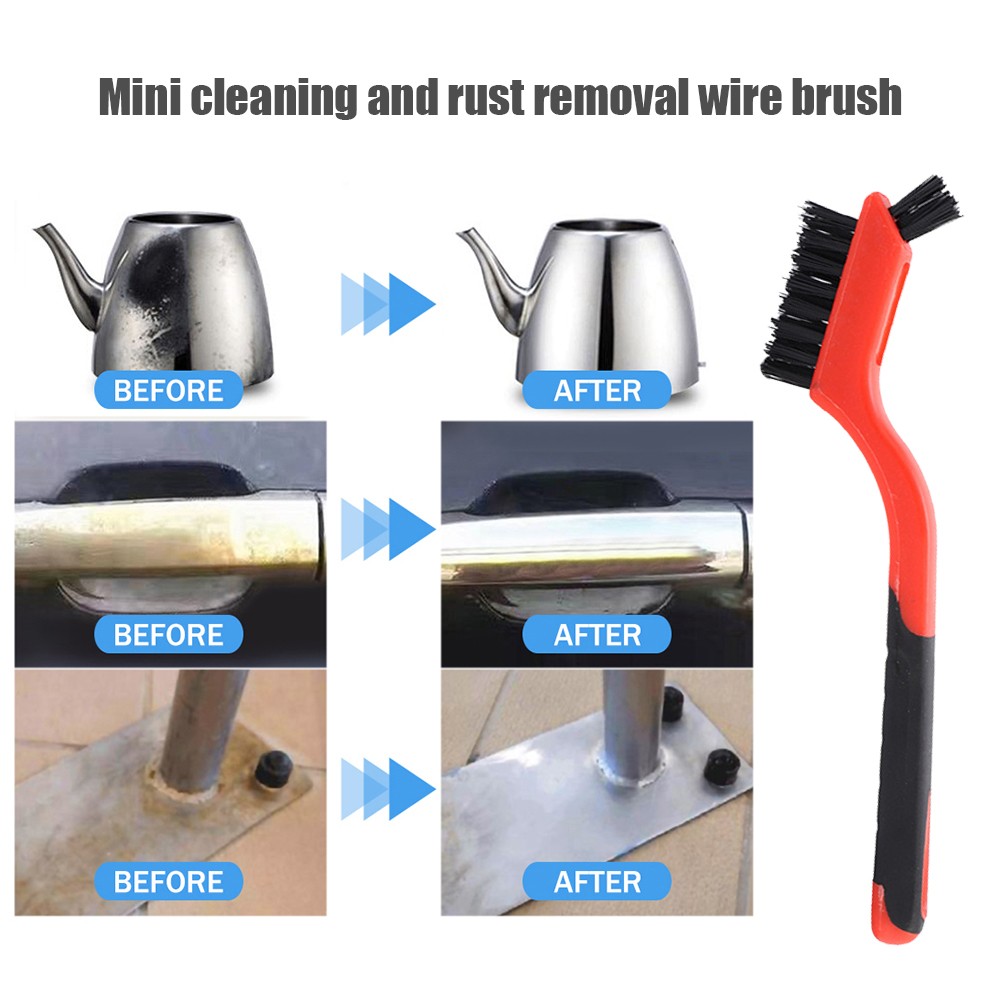 3pcs Wire Brush Set Steel Metal Brass Nylon Cleaning Polishing Rust Brush Metal Cleaning Grinder Fitter Machine Cleaner