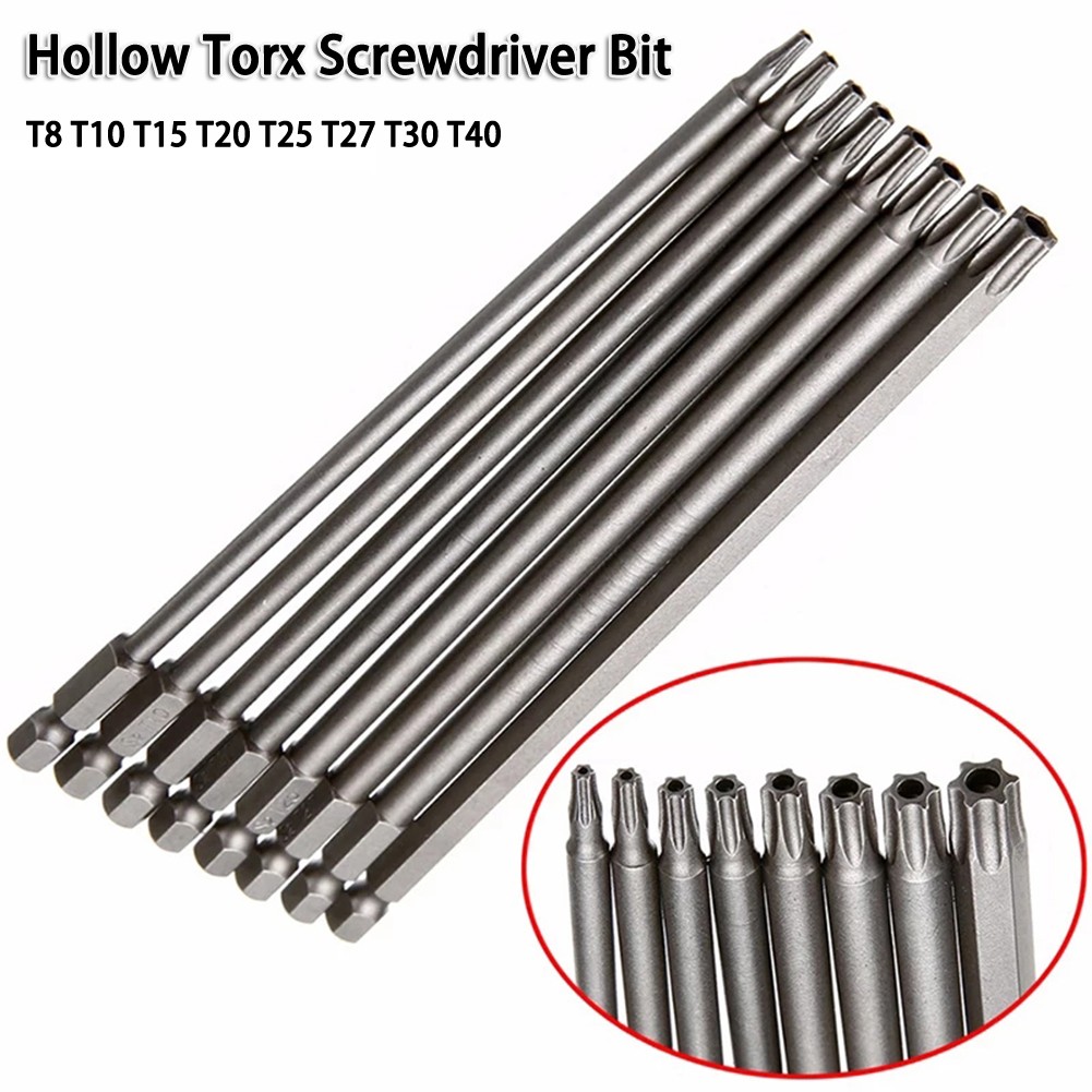 1pc 200mm long T8-T40 magnetic torx screwdriver bits set electric screwdriver head T8, T10, T15, T20, T25, T27, T30, T40