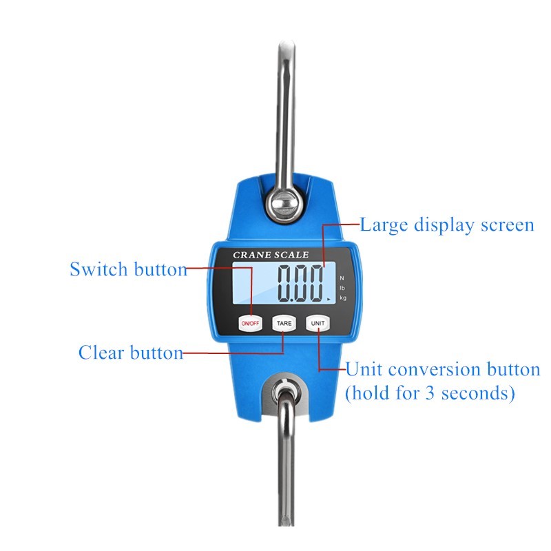 150kg 50g 300kg Heavy Duty Scale Electronic Digital Stainless Steel Hanging Hook Scale LCD Ring Balance Weight 40% off