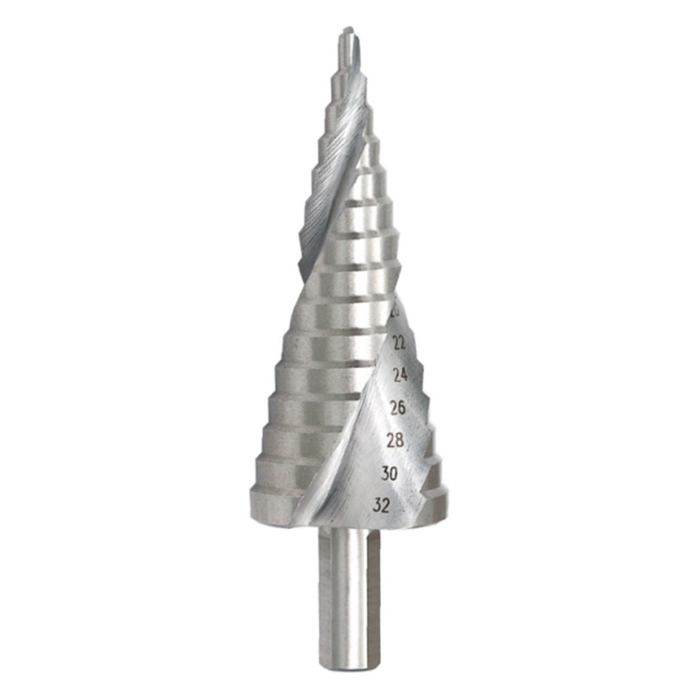 4-32mm HSS Step Cone Drill Bit Spiral Groove Hole Cutter For Wood Metal Drilling Triangle Handle Step Drill Bit Power Tool