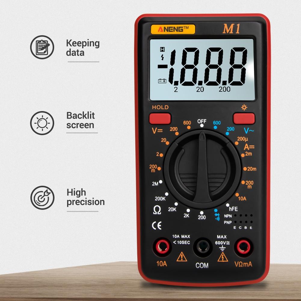 ANENG LCD Backlit Digital Multimeter Voltage/Current/Resistance/NCV Meter