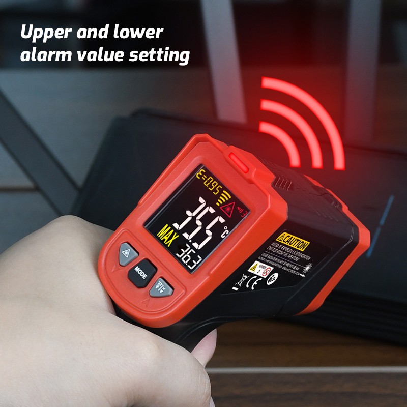 TASI TA605A/B/C Digital Infrared Thermometer Non-contact Termometro VA Color LCD Light Alarm Laser Positioning Thermometer