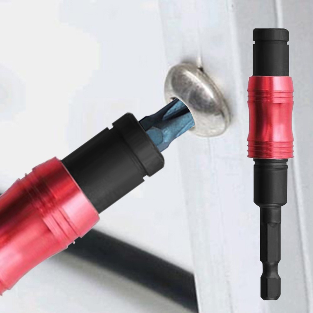 1/4" Pivoting Magnetic Screw Drill Bit Tip Holder Screwdriver Woodworking Tool Quick Change Locking Guide Bit Extension Rod