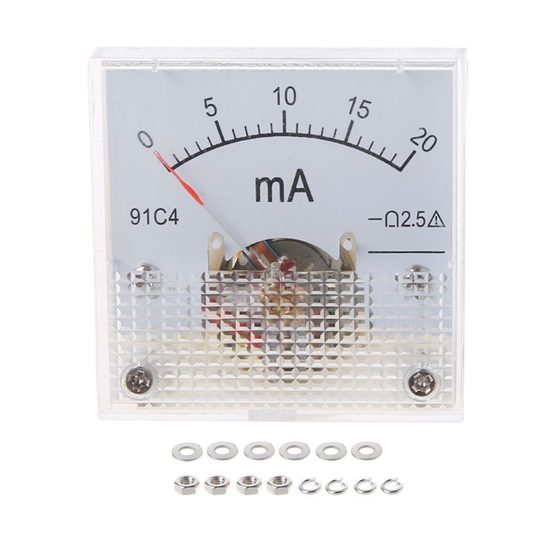 91C4 Amp DC Analog Current Meter Panel Indicator Mechanical Type 1/2/3/5/10/20/30/50/100/200/300/500mA A 193C