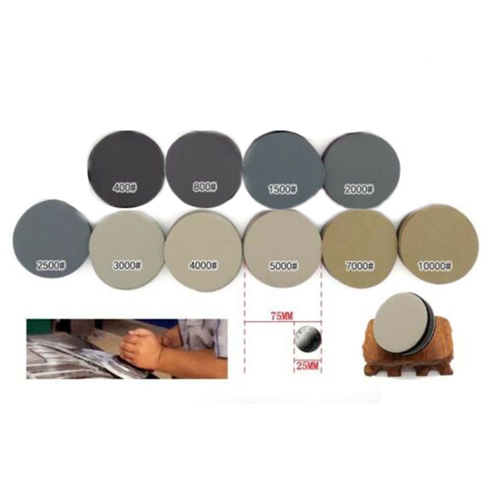 50pcs 75mm sanding disc 3 inch 400-10000 grit hook loop sandpaper round sanding disc sand paper waterproof for wet and dry paper