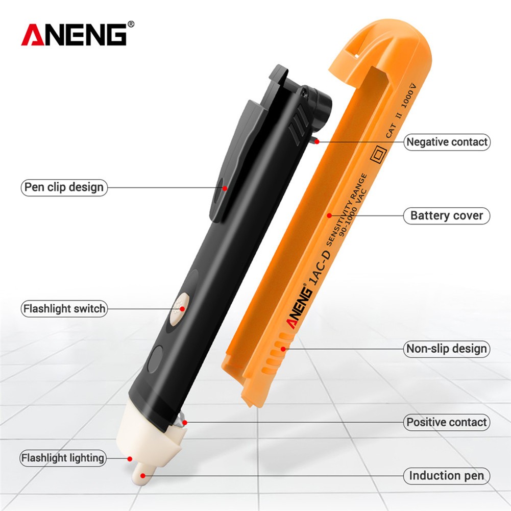 Electricity Tester Pencil Digital 90-1000V 12-1000V AC Non-Contact Voltage Detector Tester Pen Tester Meter Volt Current Electrical