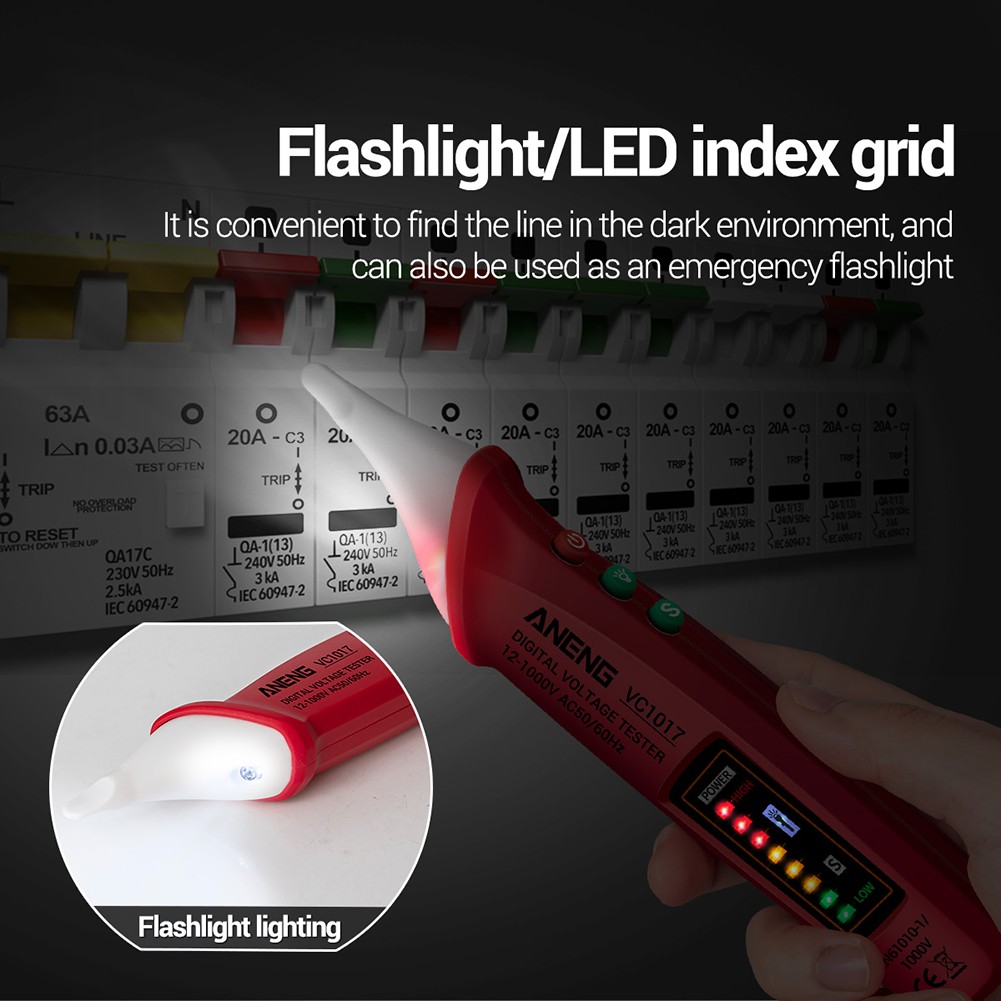 عدم الاتصال LED الاستشعار الكهربائية تستر القلم الرقمية الجهد متر الكاشف عامل الطاقة الطاقة الكهربائية مقياس التيار الكهربائي الفولتميتر