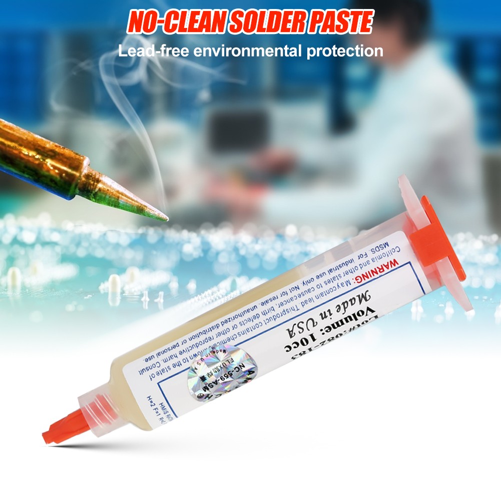 10cc Lead-Free Soldering Flux Grease For Phone Computer Chips LED BGA SMD PGA PCB DIY Repair Soldering Paste Needles Syringe Push