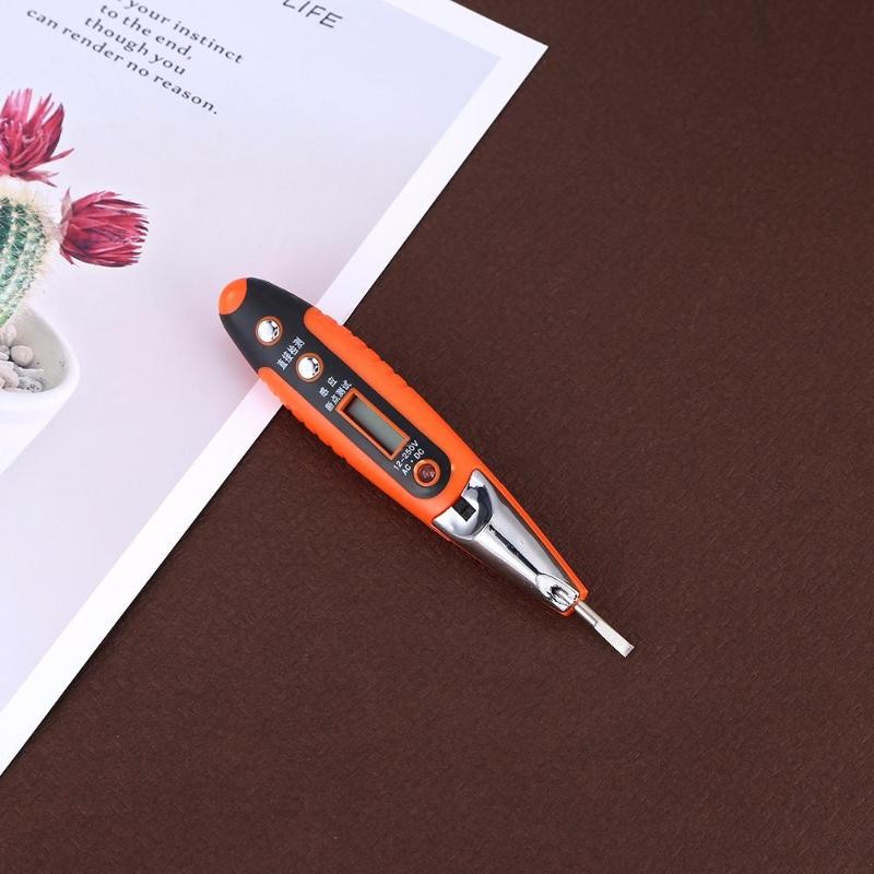 Precision Electric Tester Pen Pointer Screwdriver AC/DC 12-250V LCD Digital Display Voltage Test Pen With LED Lighting Test