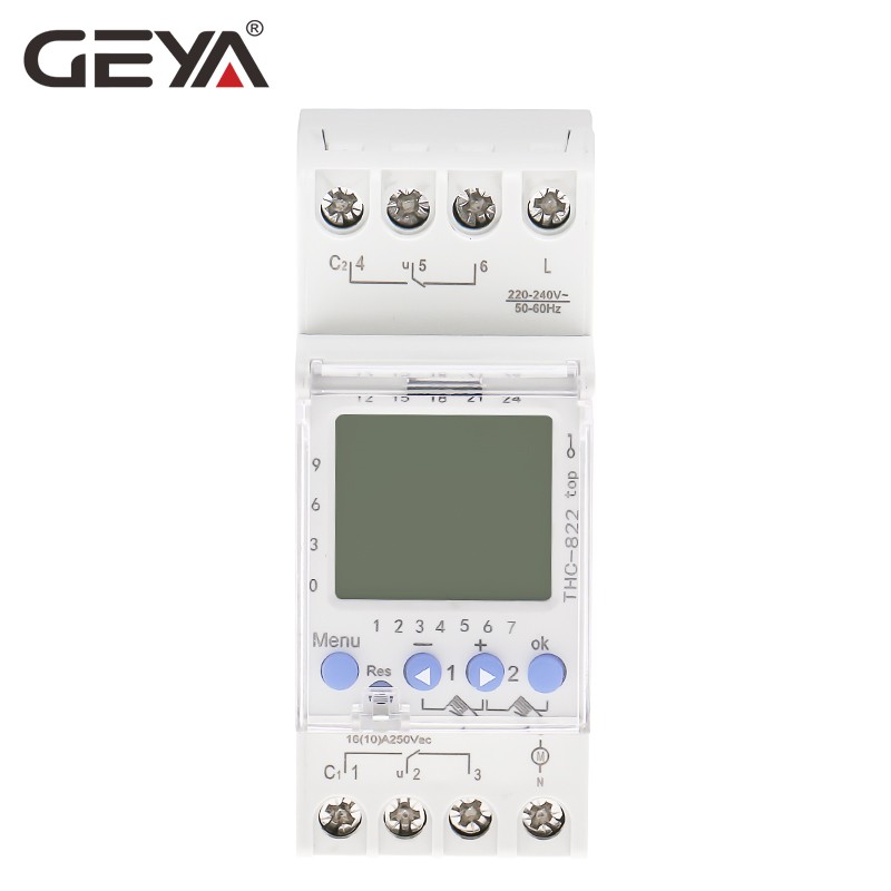 GEYA THC-822 Walkie Talkie Programmable Timer 2 Channel Switching Digital Communication Timer Switch With Battery 16A 220V 110V