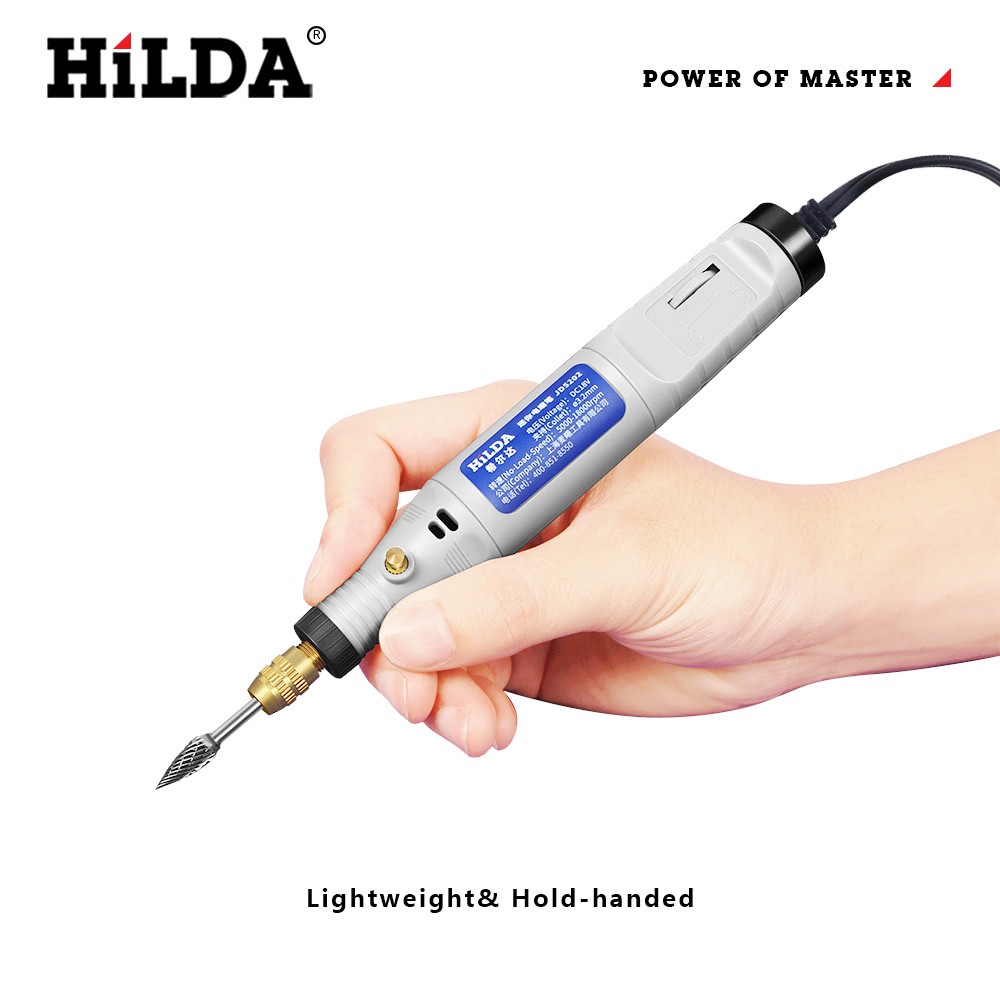 HILDA 18V Engraving Pen Mini Drill Rotary Tool with Grinding Accessories Set Multifunction Mini Engraving Pen for Dremel Tools