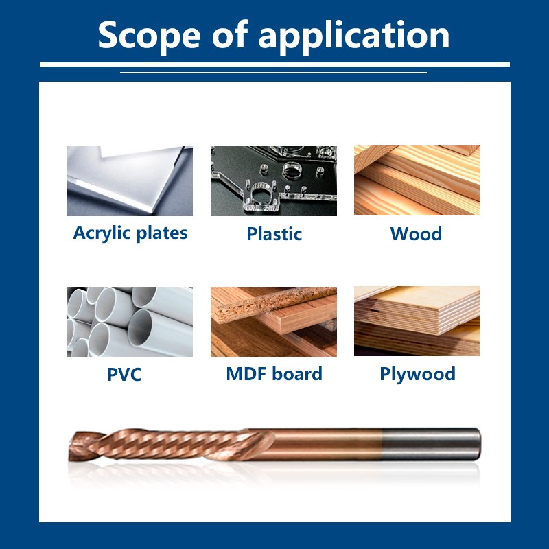 XCAN حتى أسفل قطع راوتر بت 3.175 مللي متر عرقوب TiCN المغلفة واحدة مقطع تفريز الفلوت النهائي كربيد قاطعة المطحنة لطحن النجارة