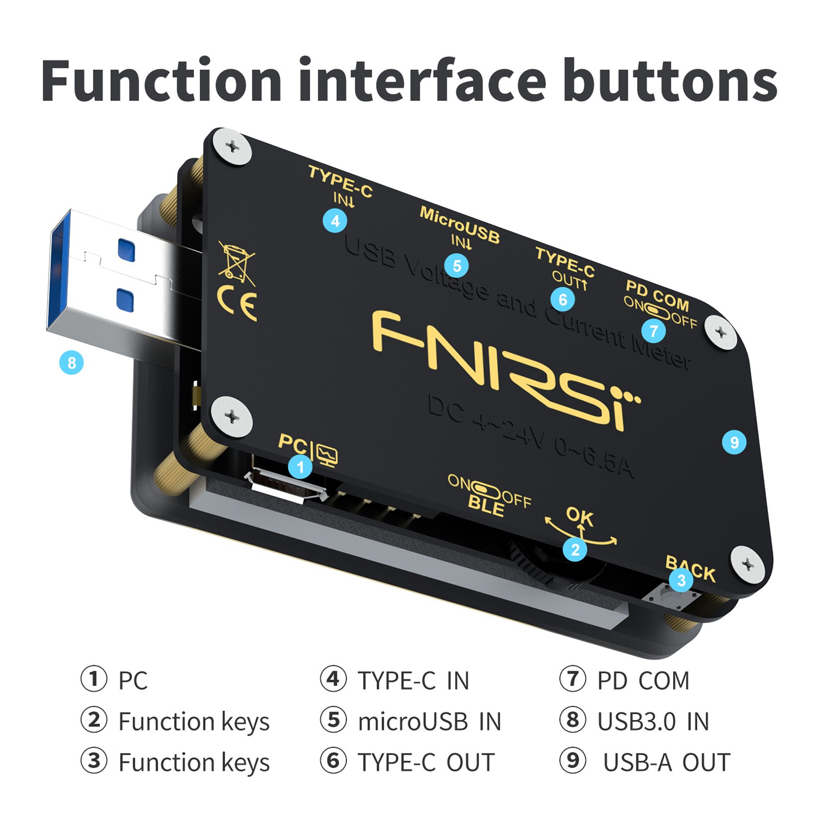 FNIRSI-FNB48 Voltmeter Ammeter Current & Voltmeter USB Tester QC/PD Fast Charging Protocol Capacity Tester With 9 Languange
