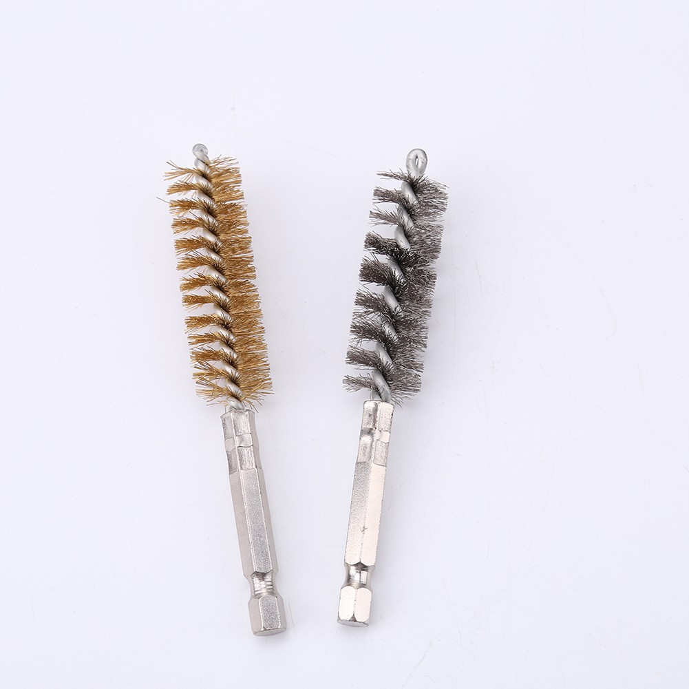 2pcs Stainless Steel Copper Wire Car Cleaning Steel Brush Machine Toothbrush Rust Scrub Removal Cleaning Tools With Drill