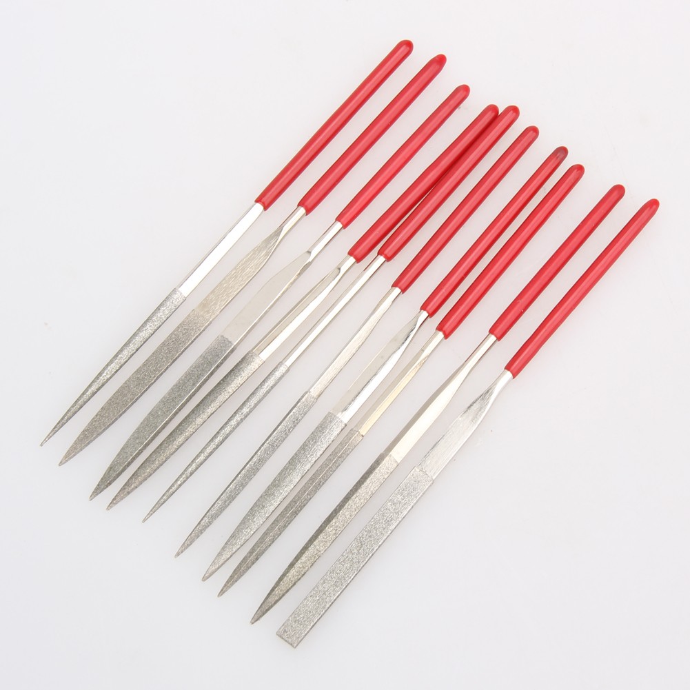 10pcs 140mm Diamond Mini Needle File Set Combined Model Fine Grinding File Handy Practical Tool Set for Ceramic Craft Hand Tool