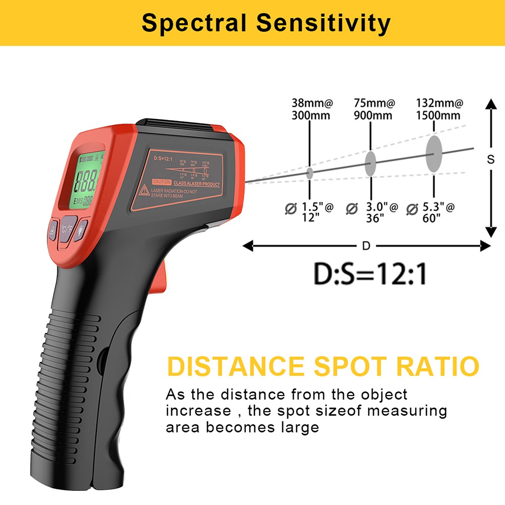 Digital Infrared Thermometer C/F Non Contact Thermometer GM320 Industrial Digital Infrared -50~380/-50~600 Degree