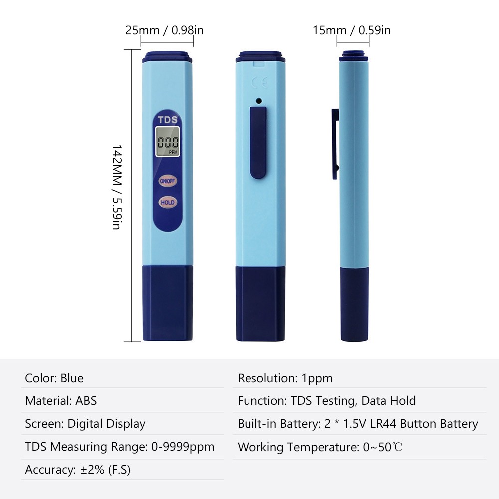 Digital TDS Water Quality Tester Accurate Water Quality Monitor Analyzer for Drinking Water Aquarium Swimming Pool Aquaculture