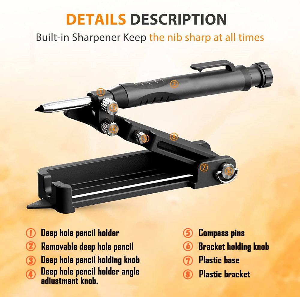 4 Modes Profile Scratch Ruler Adjustable Tool Scril Woodworking Contour Gauge With Deep Hole Pencil DIY Household Set