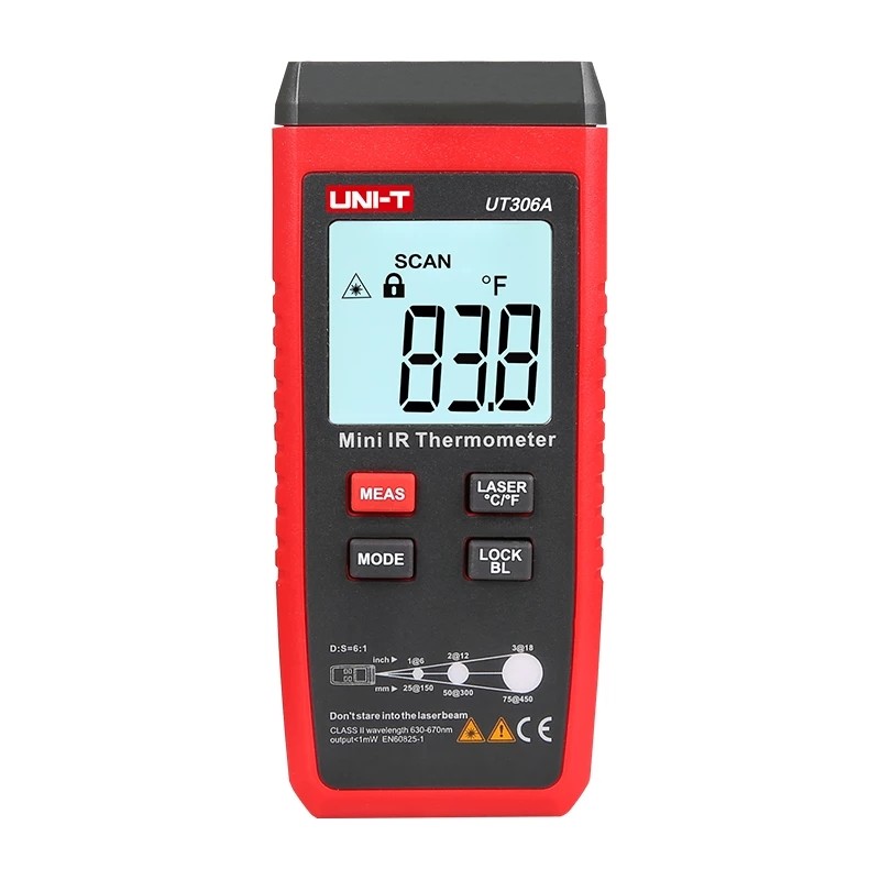 UNI-T UT306A Small LCD Infrared Thermometer -35~300C -31~572F Red Laser Thermometer C/F pyrmeter original