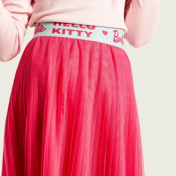 Sanrio Hello Kitty Pleated Midi Skirt with Elasticised Waistband