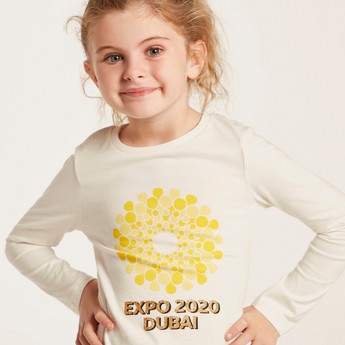 Expo 2020 Graphic Print T-shirt with Long Sleeves