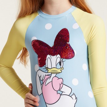 Daisy Duck Printed Swimsuit with Raglan Sleeves