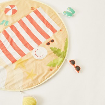 Fancy Fluff Beach Print Playmat with Detachable Soft Toys