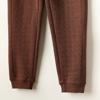 Textured Pants with Drawstring Closure and Pockets