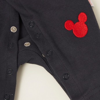 Disney Mickey Mouse Embroidered Detail Sleepsuit with Long Sleeves