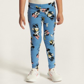 Disney Minnie Mouse Print Leggings with Elasticised Waistband