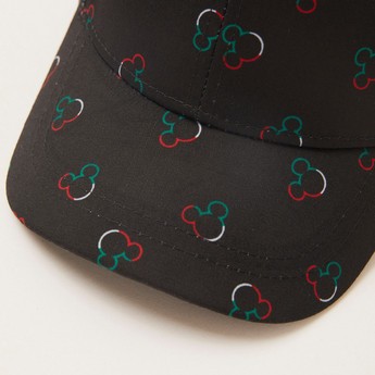 Mickey Mouse Print Cap with Hook and Loop Closure