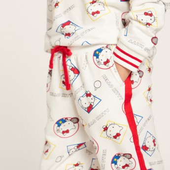 Sanrio All-Over Hello Kitty Print Knit Pants with Pockets and Drawstring Closure