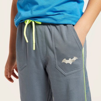 Batman Print Joggers with Pockets and Drawstring