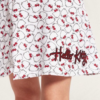 Sanrio Hello Kitty Print Mini Skirt with Bow Accent