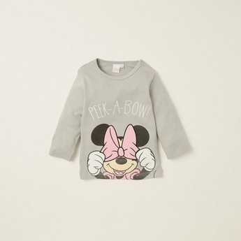 Disney Minnie Mouse Print T-shirt and All-Over Printed Pyjama Set