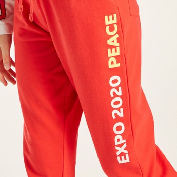 Expo 2020 Slogan print Jog Pants with Pockets and Drawstring Closure