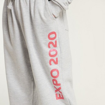 Expo 2020 Logo Print Knit Joggers with Drawstring Closure and Pockets