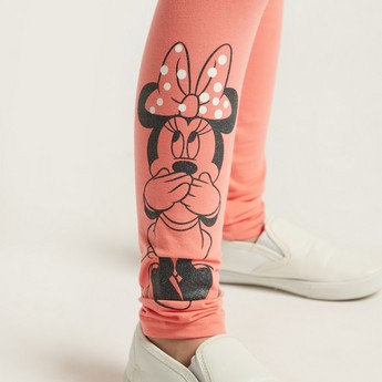 Disney Minnie Mouse Print Leggings with Elasticated Waistband